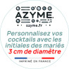 Pastilles à cocktails personnalisables initiales des mariés X40