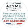 Pastilles à cocktails personnalisables Prénom des mariés X40